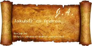 Jakubács Andrea névjegykártya