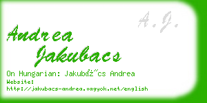 andrea jakubacs business card